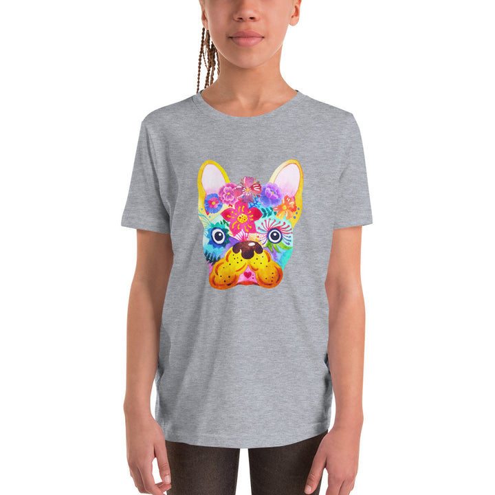 Watercolor French Bulldog Dia de Los Muertos T-shirt Mexican Frenchie Sugar Skull